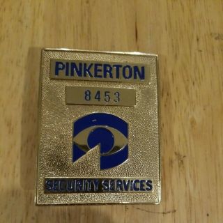 Vintage Pinkerton Security Badge 8453 Gold Shield Guard Officer