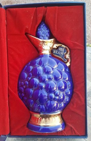 Vintage 1963 Jim Beam Cobalt Blue Whisky Decanter Bottle 155 Month