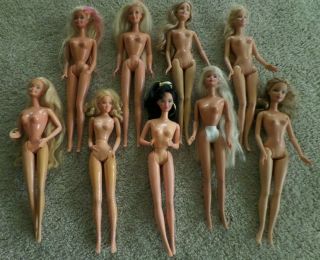 9 Vintage Barbie Dolls 1966,  1979,  1999 All Have Hair