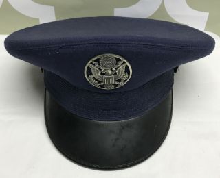 Us Air Force Blue Service Dress Hat Cap Sz 7 3/4 Mil - C - 3095 - E Vintage Usaf