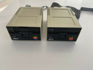 2 Vintage Apple Ii Computer Disk Ii Floppy Drives - Disk 1 / Disk 2 - I/o Error