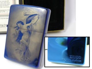 William - Adolphe Bouguereau Dawn Zippo Blue Titanium Mib 2002 Rare 60010938