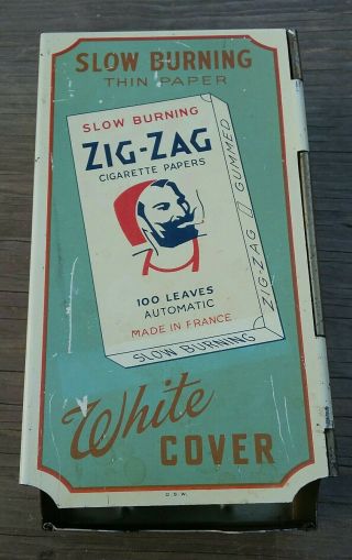 Rare Vintage Zig Zag Slow Burning White Cover Cigarette Papers Dispenser