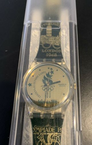 Vintage Swatch Gz136 Atlanta 1996 Olympics - 1994 In The Box