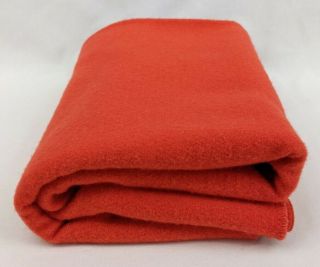 Vintage Faribo Wool Throw Blanket Solid Red 55x40 Stadium Faribault Mn Made Usa