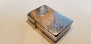 1946 - 47 3 Barrel Hinge Zippo Lighter - Nickel Silver Case Very Rare