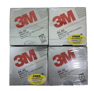 4 Boxes 3m Ds Dd Double Sided Double Density 10 3.  5 " Diskette Factory