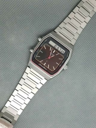 Rare Seiko Vintage Digital Watch Bond Era H557 - 513a Silverwave 80s Retro Lcd