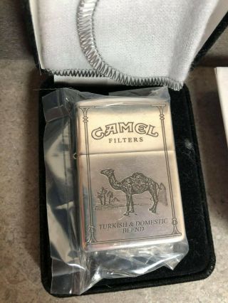 Zippo Solid Sterling Silver Lighters X 2 - Windy Girl Advertiser and Camel 2