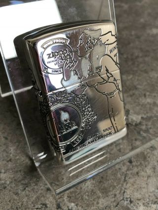 Zippo Solid Sterling Silver Lighters X 2 - Windy Girl Advertiser and Camel 3