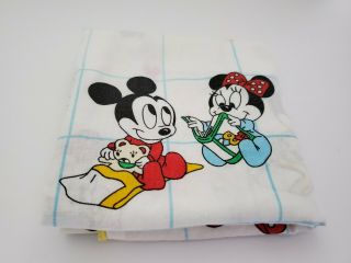 Vintage 1984 Walt Disney Babies Mickey Mouse Minnie Baby Fabric Scrap Crafts Sew