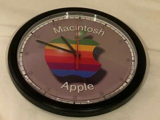 Rare Vintage Apple Computer Wall Clock Promo Macintosh Rainbow Logo