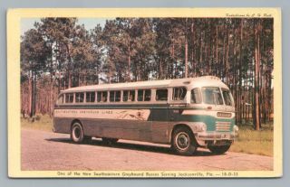 Southeastern Greyhound Lines Bus Jacksonville Fl Vintage Airstream Advertising