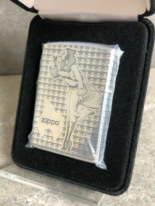 Zippo Solid Sterling Silver 1935 Varga Girl 5 Sided Engraving