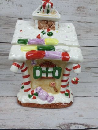 Vintage Gingerbread House Christmas Ceramic Candy/Cookie Jar 3