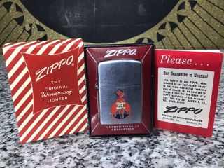 Vintage 1950s Sherwin Williams Cover The Earth Advertising Zippo Lighter & Box