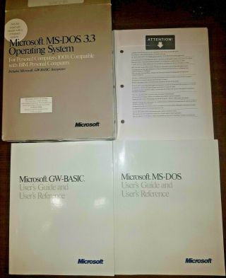Microsoft Ms - Dos 3.  3 Operating System - Floppy Disc And Manuals