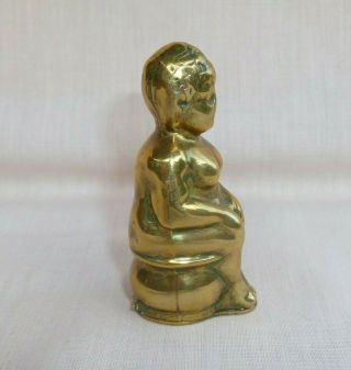 Rare Antique Brass Match Safe Vesta Case – Naked Lady On Chamber Pot