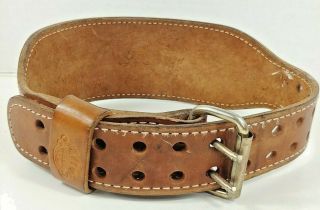 Vintage Altus Leather 2 Prong Weight Lifting Belt Small 24 - 28 Brown
