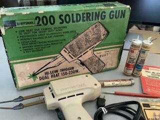 Vintage Craftsman 200 Soldering Gun,  52851,  W/ Orig Box,  Extra Tips,  Solder