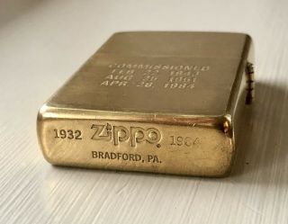 Vintage Zippo Lighter 1932 - 1984 (USS Iowa BB - 61) Solid Brass,  Special Edition 5