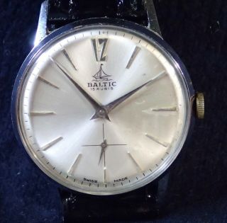 Mens Vintage Swiss Made Baltic Wristwatch 15 Jewels Circa 1950’s