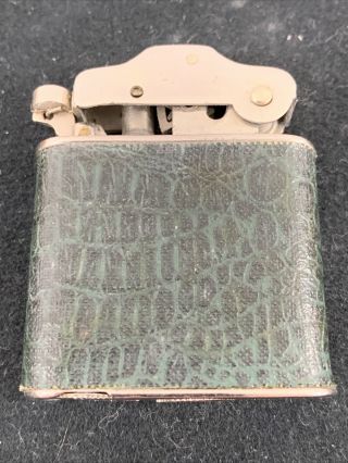 Vintage Morton Pocket Lighter - Unusual Car Shaped Mechanism Green Wrap N.