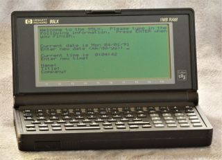 Vintage Hp 95lx Palmtop Pda Pc With Nuvotech Connectivity Kit (serial)