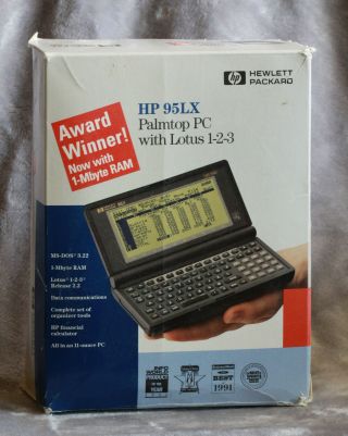 Vintage HP 95LX Palmtop PDA PC with Nuvotech Connectivity Kit (serial) 3