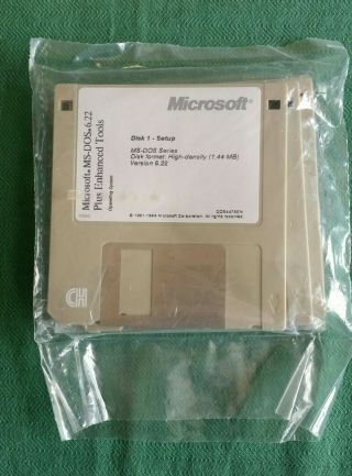 Vintage Microsoft Dos 6.  22 On 3.  5 " Disks - Rare Version