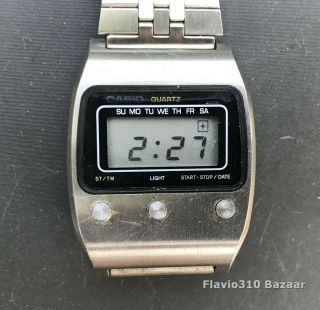 (p/r) Very Rare 1977 Casio 50qs - 17 Front Buttons 30mm Watch - Battery