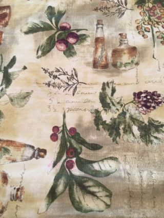 Vintage Tablecloth Aprox 60 X 100 Cherry Wine Fruit Pattern Cotton Oblong