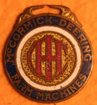 Vintage Antique Ihc Mccormick Deering Farm Machines Pocket Watch Fob Chicago Usa