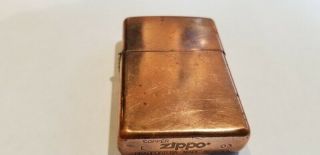 E 2003 Zippo Solid Copper Full Size Lighter / Very Rare
