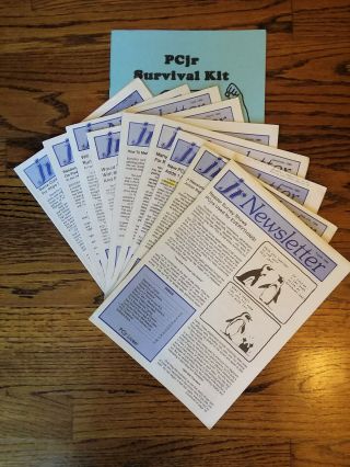 IBM PCjr Newsletters,  Jr Reports and Software 1987 - 1990 for Vintage Computer 2