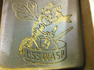 Vintage Rare 1950 ' s U.  S.  S.  WASP Double sided USN ZIPPO LIGHTER 2