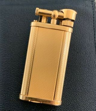 Dunhill Unique Gold Plated Lighter,  Boxed And In.