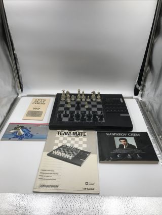 Vintage 1988 Saitek Kasparov Team Mate Chess Computer Bundle