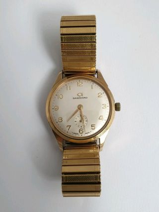 Garrard 375 9ct Gold Watch Wristwatch Rare T Swiss Made T Tritium