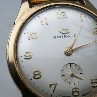 Garrard 375 9ct Gold Watch Wristwatch Rare T Swiss Made T TRITIUM 3