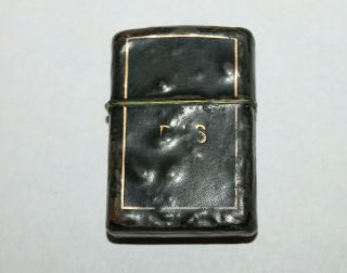 Vintage Pat 2032695 Zippo Lighter Leather Outer Case