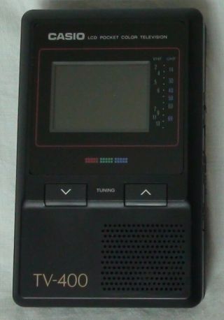 Vintage Casio Tv - 400v Lcd Pocket Color Portable Hand Held Tv With Soft Cover
