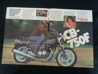 Vintage 1977 Honda Cb - 750f Print Ad Motorcycle Keihin Carburetors Comstar Wheels