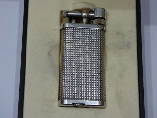 Dunhill Unique Lighter - Silver Plated Full Hobnail Design - Boxed