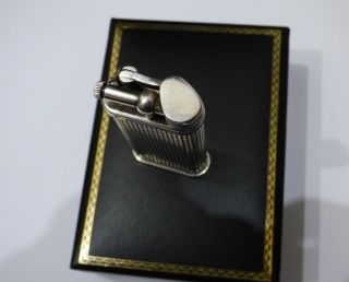 DUNHILL UNIQUE LIGHTER - SILVER PLATED FULL HOBNAIL DESIGN - BOXED 5