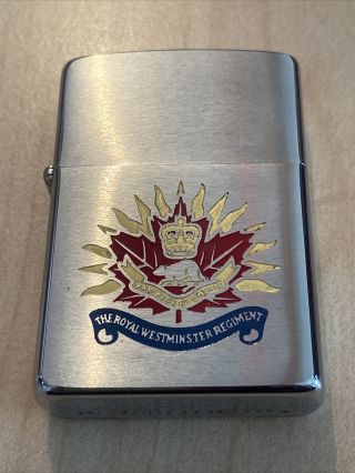 Zippo Lighter Vintage Royal Westminster Regiment Zippo Niagara Falls Ontario