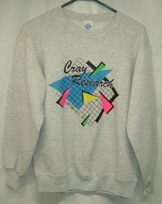 Vintage Cray Research Inc.  Chippewa Falls,  Wi Sweatshirt Size Medium Sweat Shirt