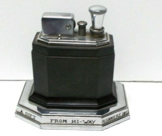 Vintage 1930`s Ronson Octette Touch - Tip Table Lighter Brown Bakelite,  Sparks