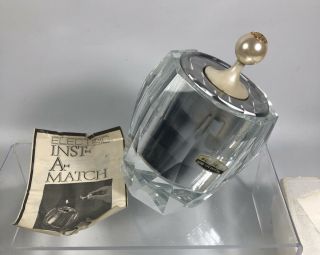 Vintage Hand Cut Crystal Electric Table Lighter Electro Inst - A - Match Japan Mcm