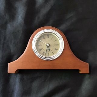 Wooden Small Mantel Clock Michael C Fina Fifth Avenue Wood & Brass Color